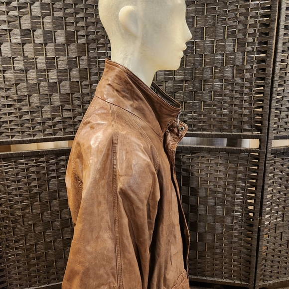 Vintage 80's Georgetown Leather Parka Jacket sz Medium - Picture 4 of 12